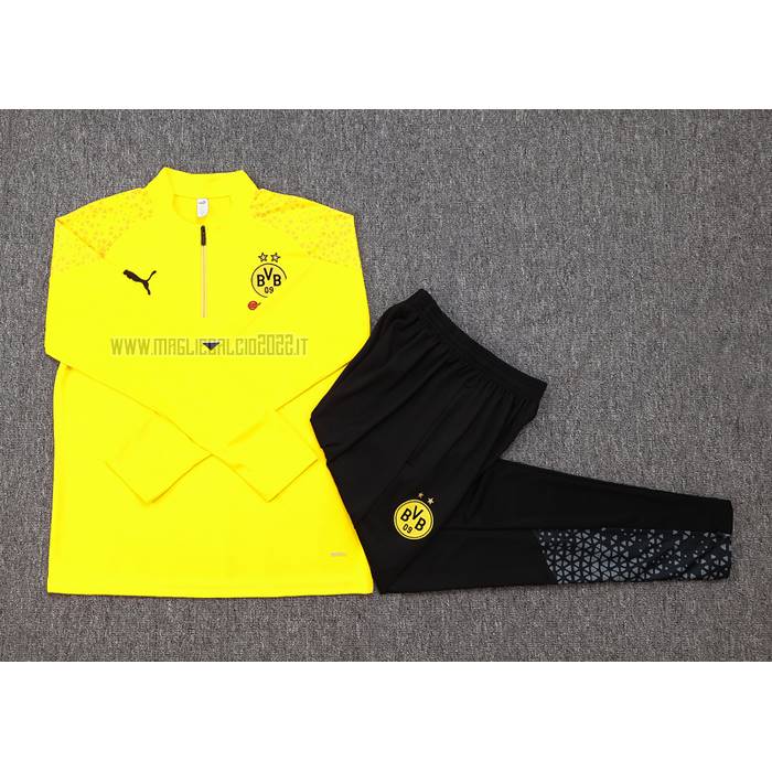 Tuta da Track de Felpa del Borussia Dortmund 2023-2024 Giallo